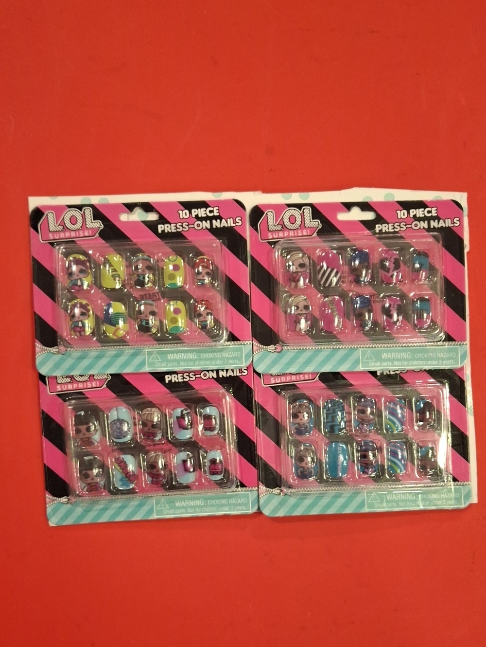 L.O.L. Surprise! Press-On Nails - Pink/Black Packaging. Lots Of 4 .